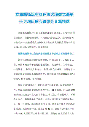 党旗飘扬筑牢红色防火墙微党课第十讲观后感心得体会5篇精选.doc