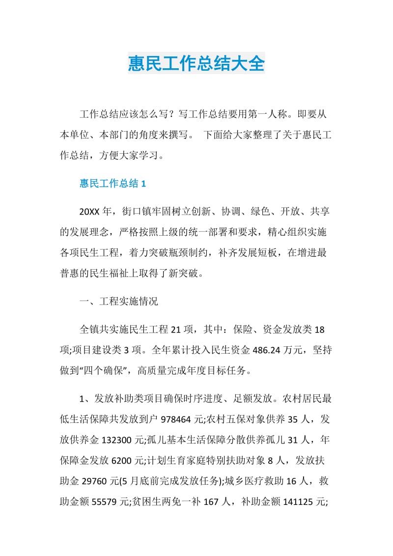 惠民工作总结大全.doc_第1页