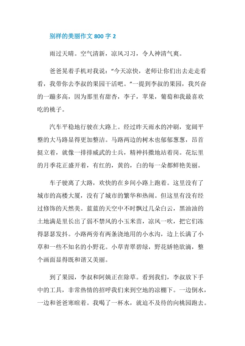 别样的美丽作文800字.doc_第3页