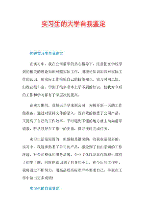 实习生的大学自我鉴定.doc