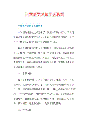 小学语文老师个人总结.doc