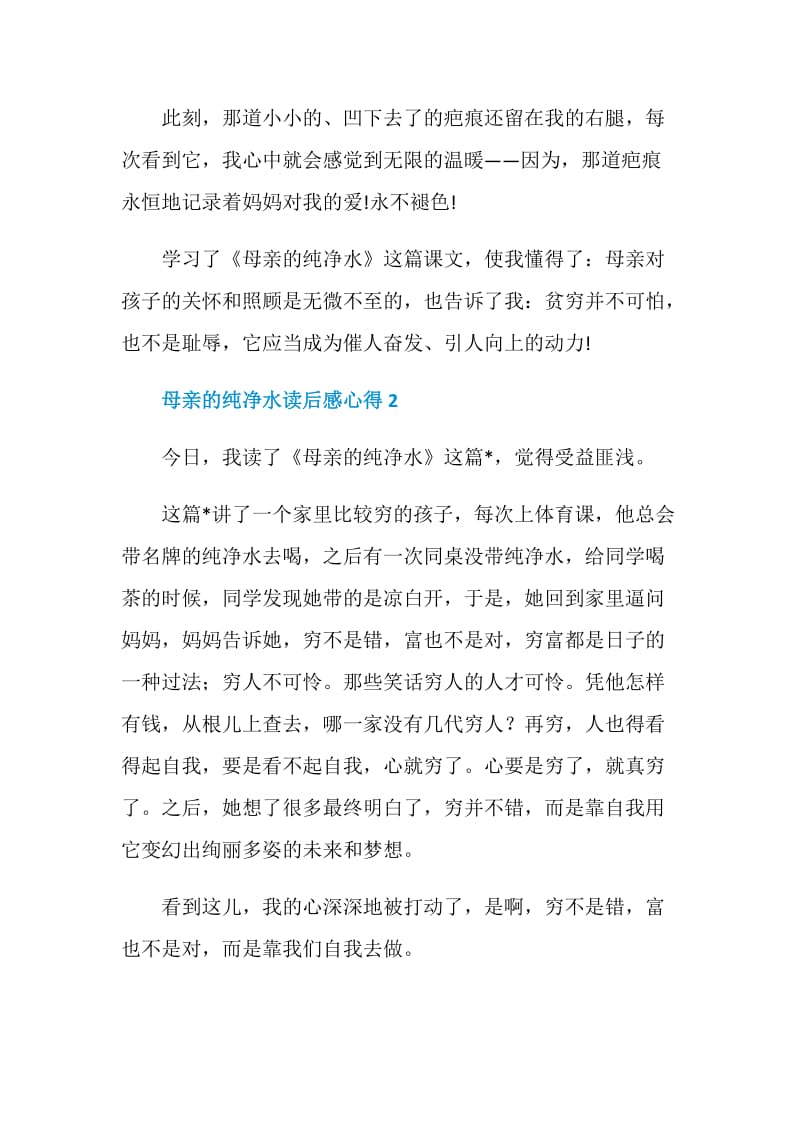 母亲的纯净水读后感心得.doc_第2页