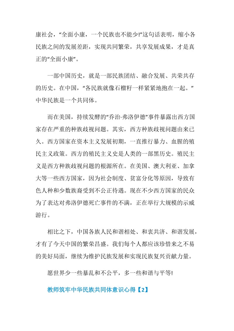 教师筑牢中华民族共同体意识心得.doc_第2页