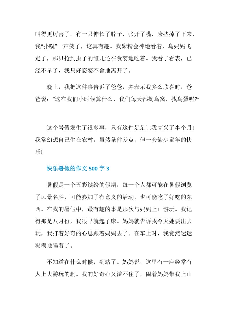 快乐暑假的作文500字.doc_第3页