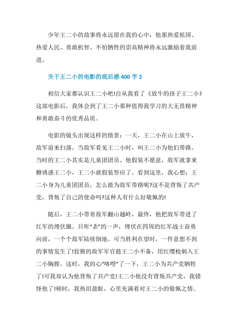 关于王二小的电影的观后感400字.doc_第2页