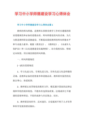 学习中小学师德建设学习心得体会.doc