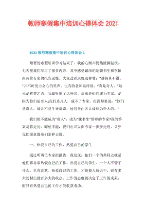 教师寒假集中培训心得体会2021.doc