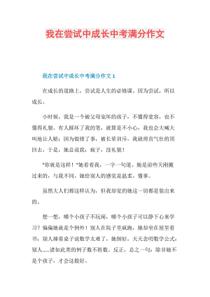 我在尝试中成长中考满分作文.doc