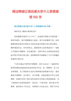 跨过鸭绿江观后感大学个人思想感悟950字.doc