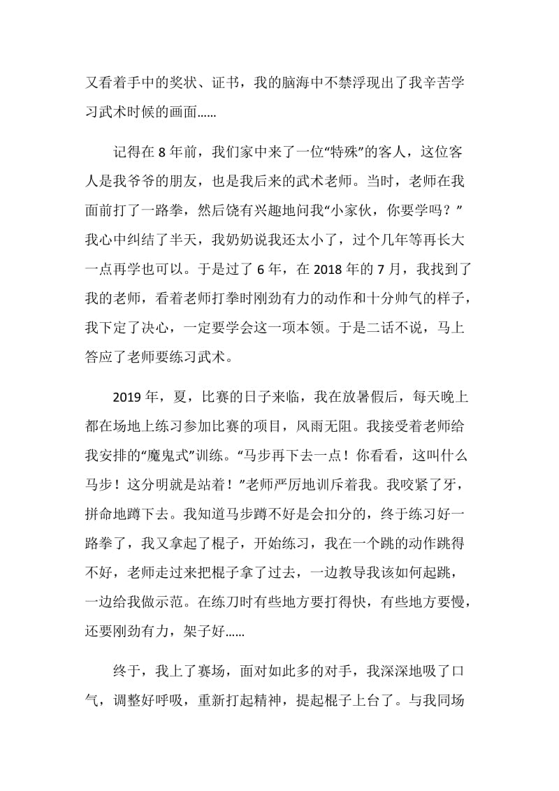 武术中考满分话题作文.doc_第3页