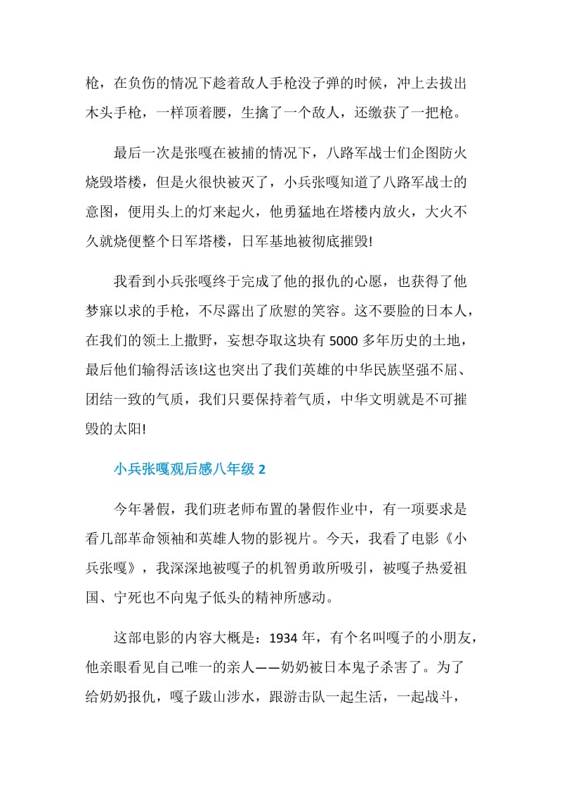 小兵张嘎观后感八年级五篇.doc_第2页