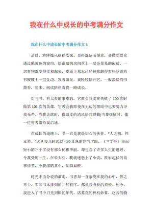 我在什么中成长的中考满分作文.doc