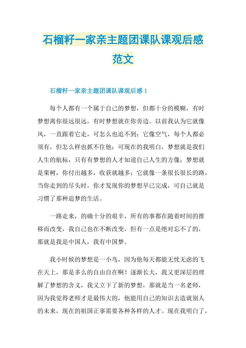 石榴籽一家亲主题团课队课观后感范文.doc_第1页