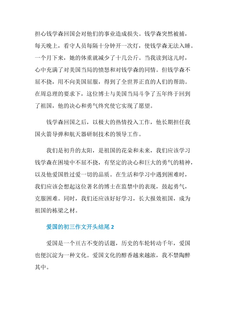 爱国的初三作文开头结尾.doc_第2页