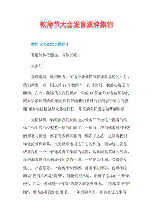 教师节大会发言致辞集锦.doc