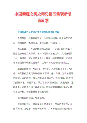 中国新疆之历史印记第五集观后感800字.doc