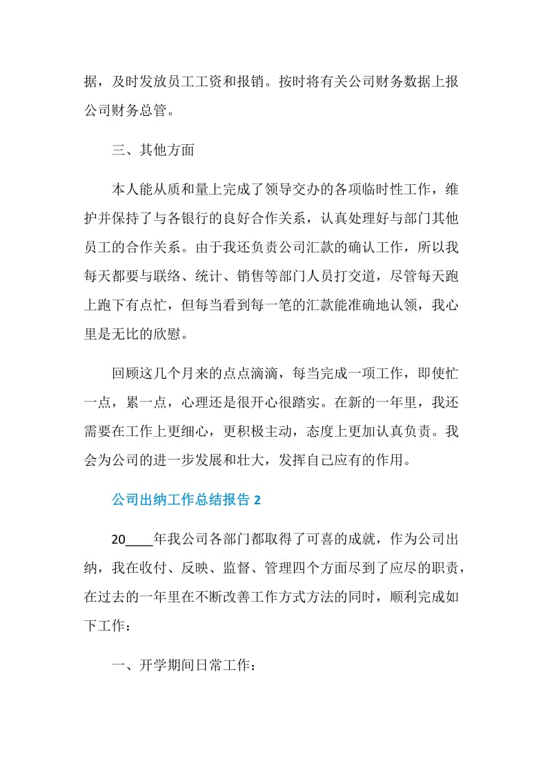 公司出纳个人工作总结报告.doc_第2页