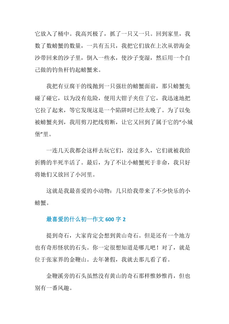 最喜爱的什么初一作文600字.doc_第2页