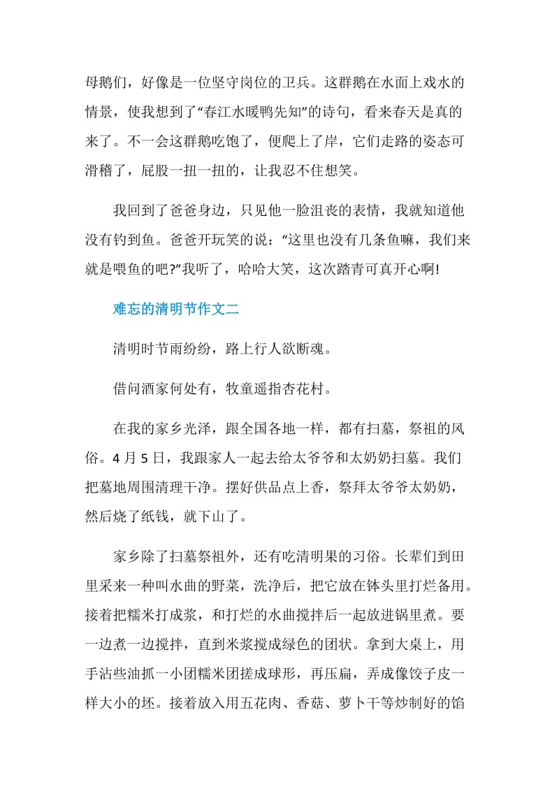 难忘的清明节作文2021.doc_第2页