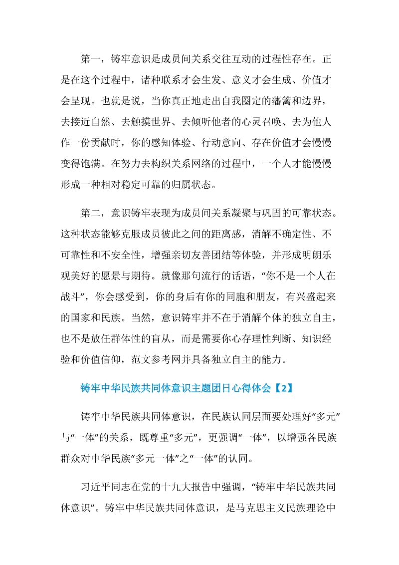 铸牢中华民族共同体意识主题团日心得体会.doc_第2页