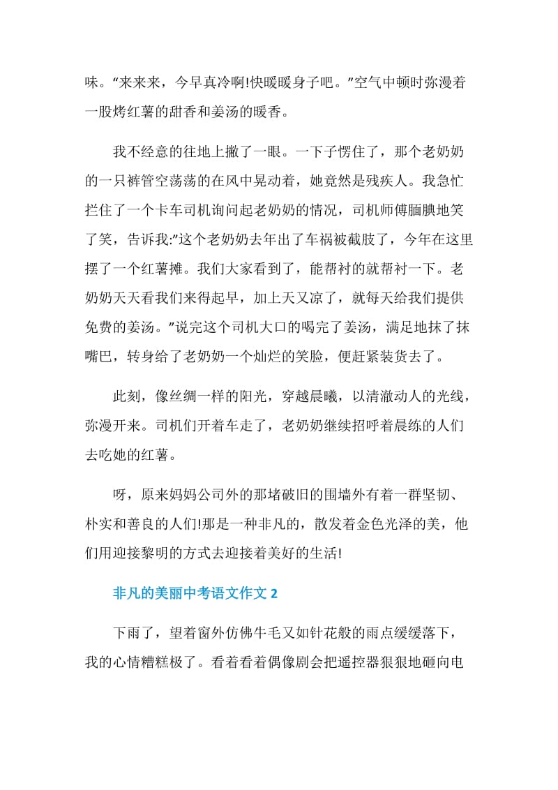 非凡的美丽中考语文作文.doc_第2页