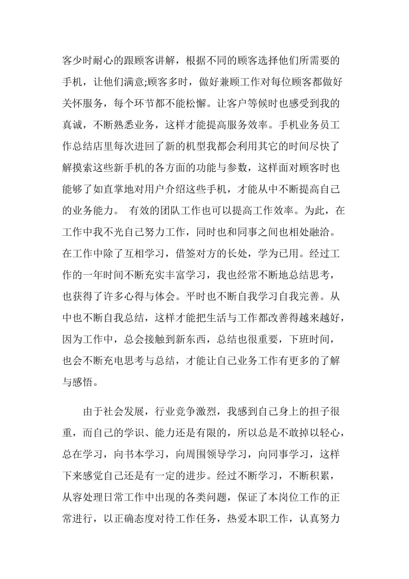 手机销售员个人工作报告总结.doc_第2页