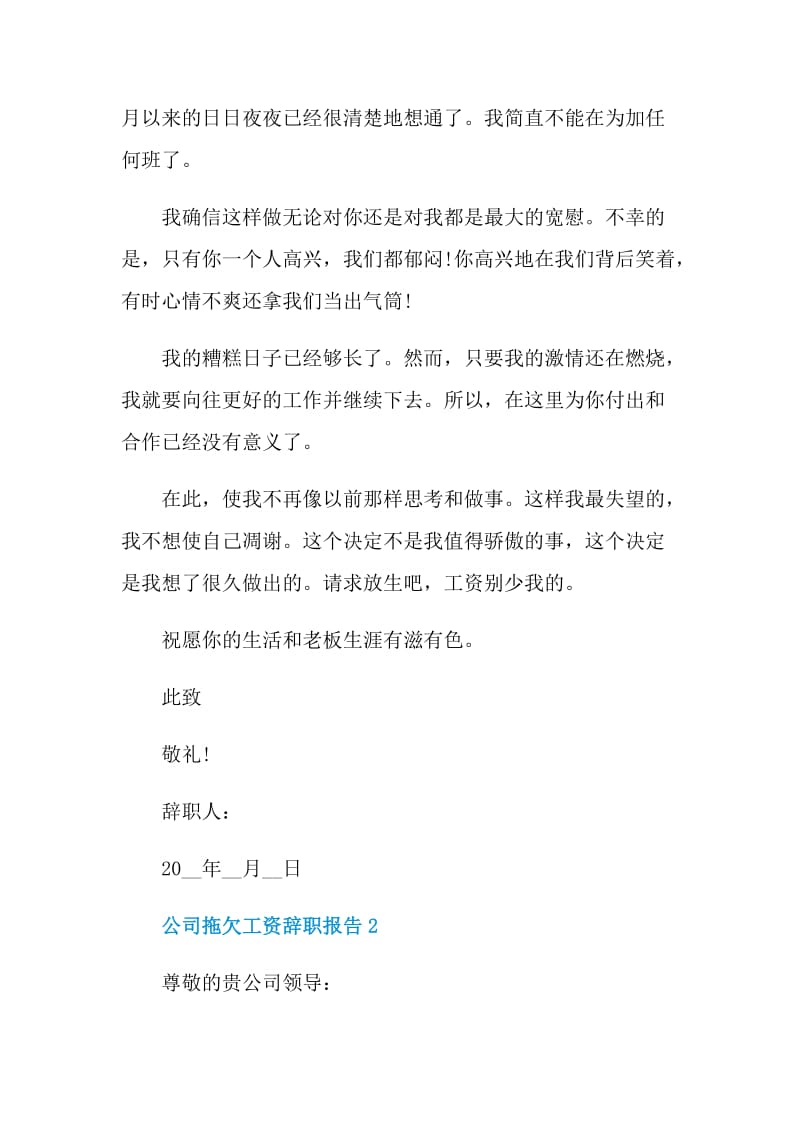 公司拖欠工资员工个人辞职报告.doc_第2页