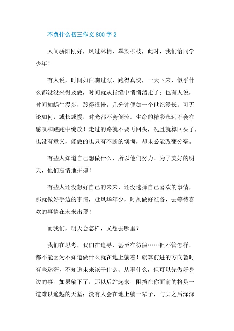 不负什么初三作文800字.doc_第3页