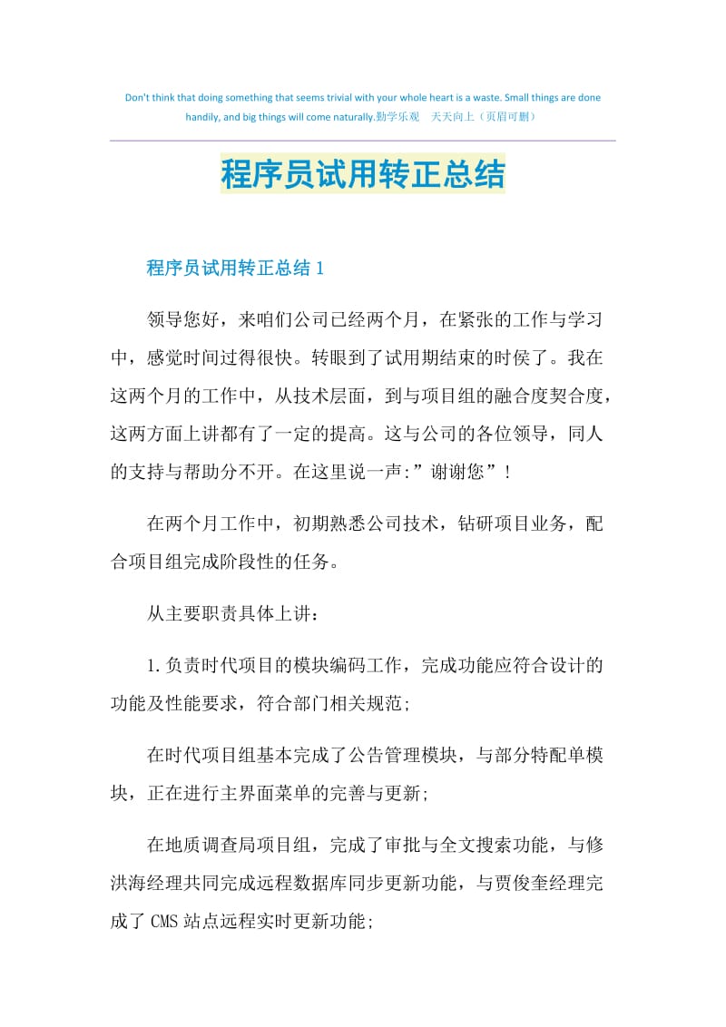 程序员试用转正总结.doc_第1页