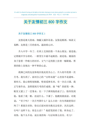 关于友情初三800字作文.doc