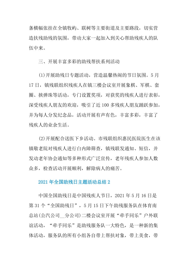 2021年全国助残日主题活动总结.doc_第2页