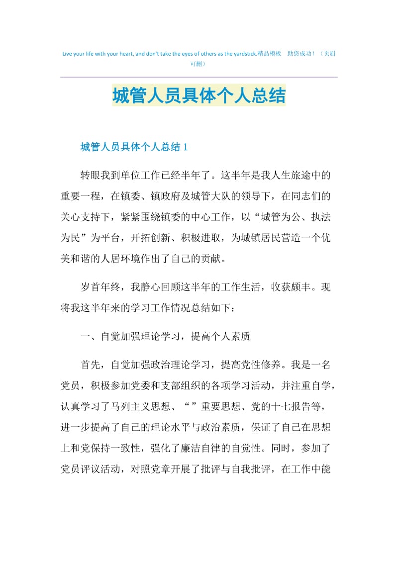 城管人员具体个人总结.doc_第1页