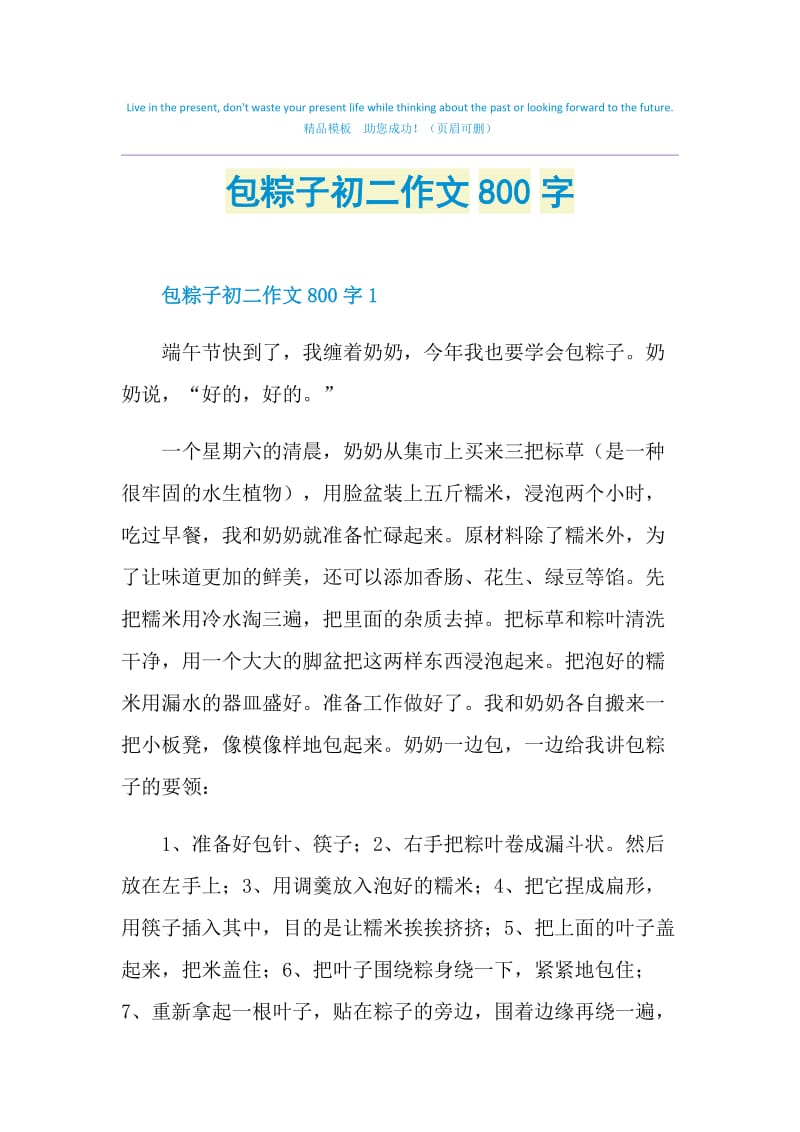 包粽子初二作文800字.doc_第1页