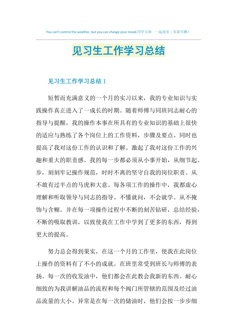 见习生工作学习总结.doc_第1页