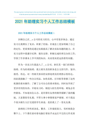 2021年助理实习个人工作总结模板.doc