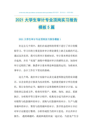 2021大学生审计专业顶岗实习报告模板5篇.doc