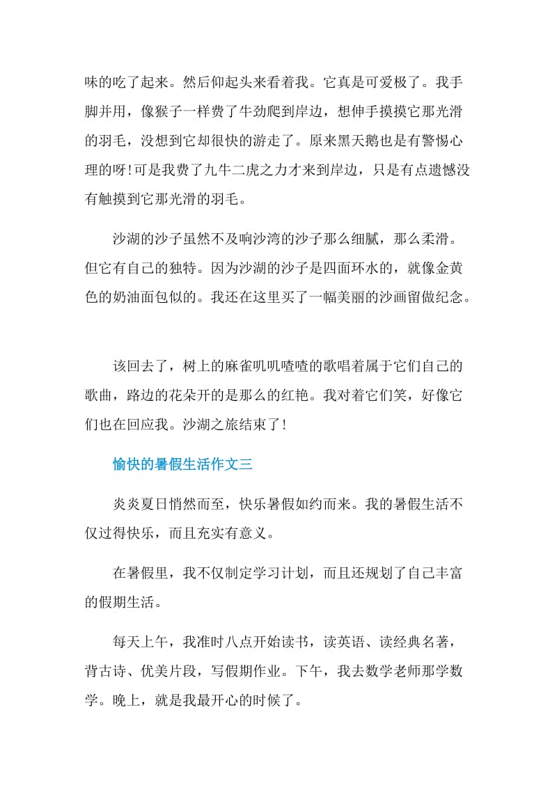 愉快的暑假生活作文2021.doc_第3页