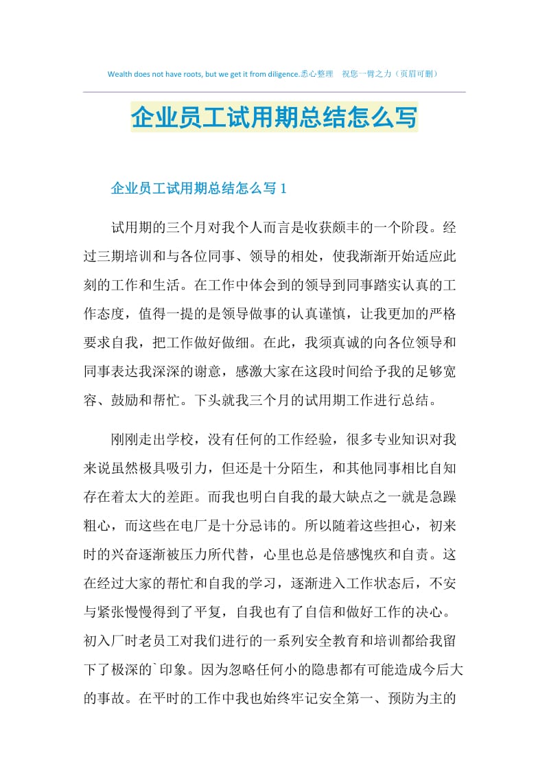 企业员工试用期总结怎么写.doc_第1页