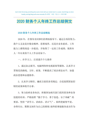 2020财务个人年终工作总结例文.doc