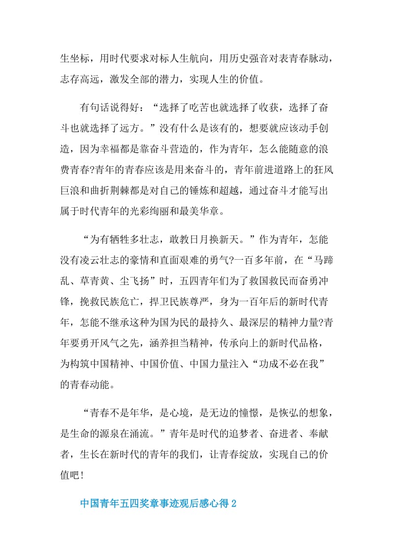 2021中国青年五四奖章事迹观后感心得5篇.doc_第2页