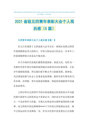 2021省级五四青年表彰大会个人观后感（5篇）.doc