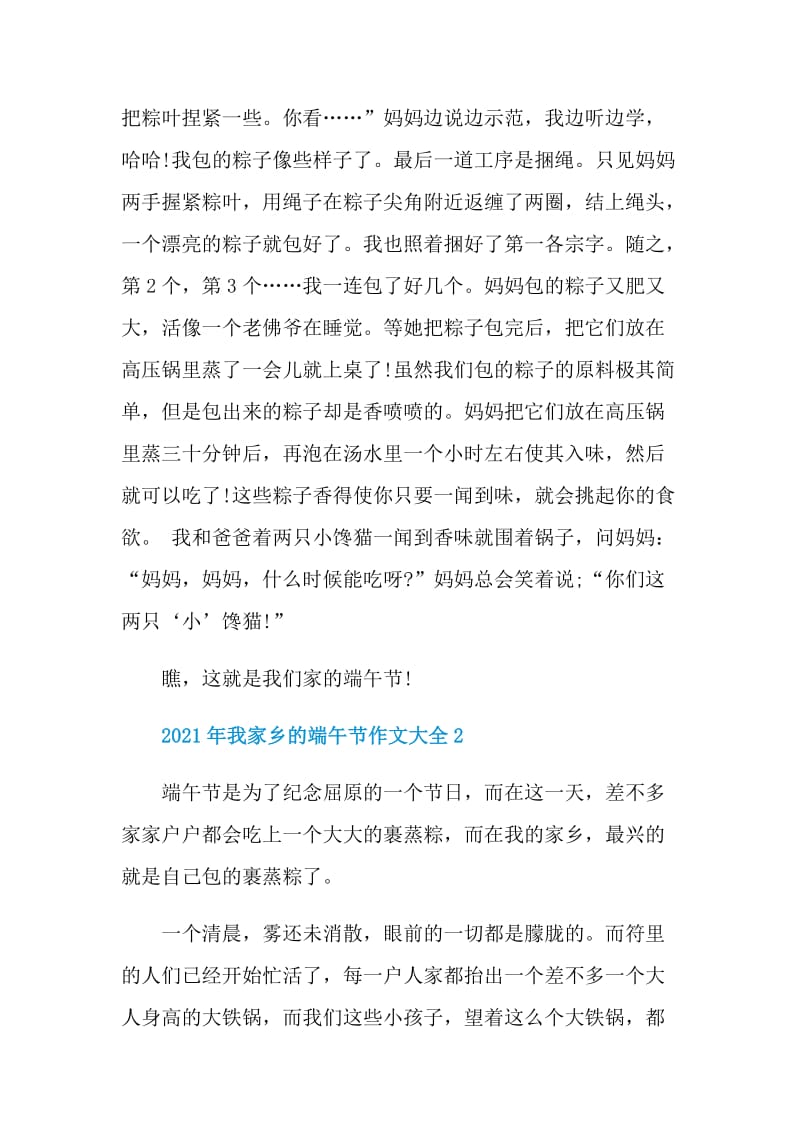 2021年我家乡的端午节作文大全.doc_第2页