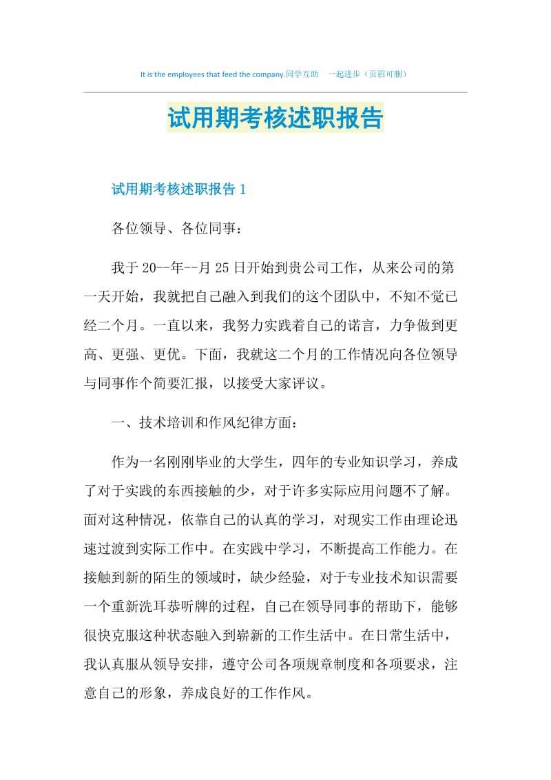 试用期考核述职报告.doc_第1页