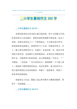 2021小学生暑假作文300字.doc