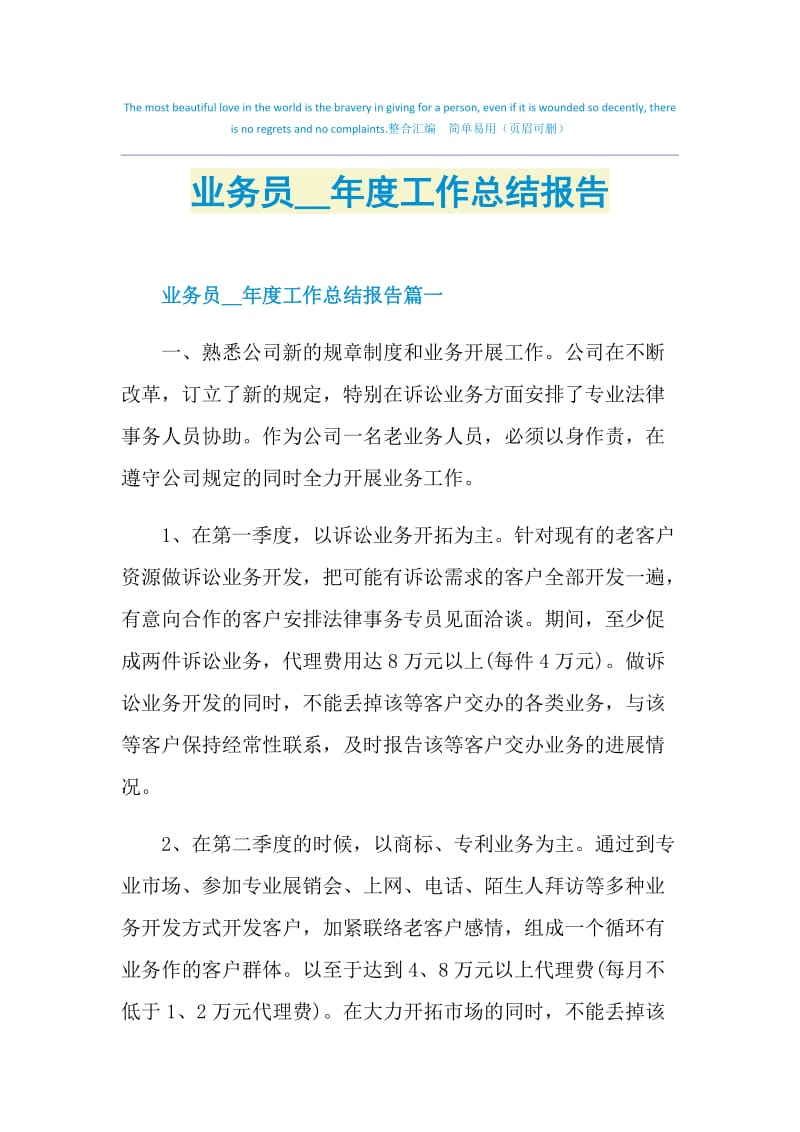 业务员2021年度工作总结报告.doc_第1页