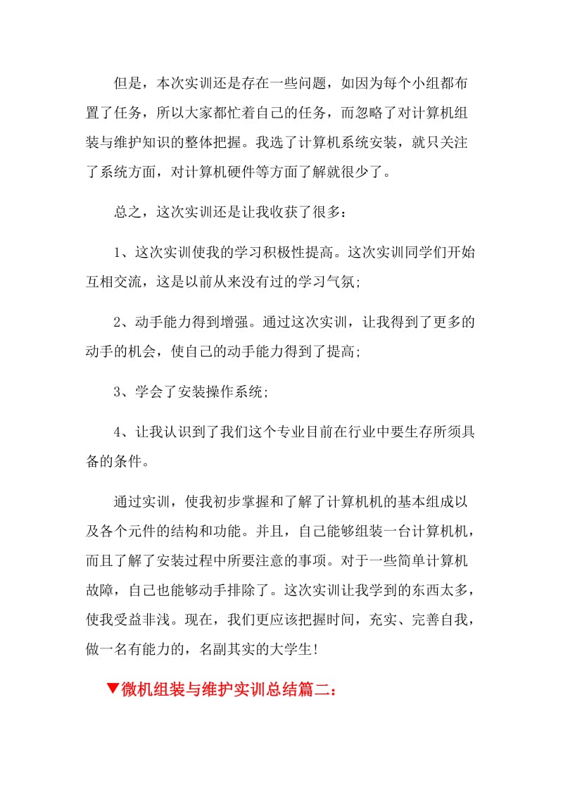 微机组装与维护实训总结3篇.doc_第3页