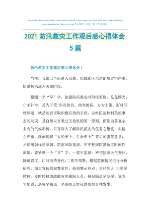 2021防汛救灾工作观后感心得体会5篇.doc