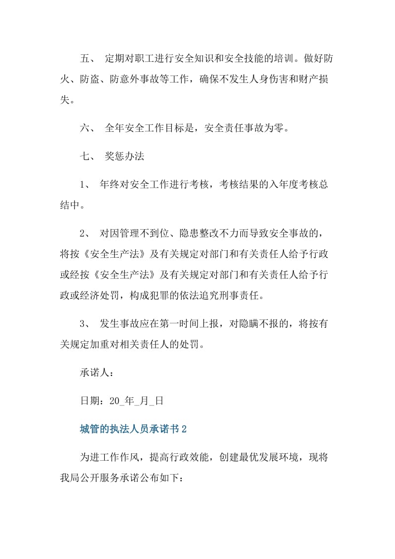 城管的执法人员承诺书.doc_第2页