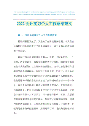 2022会计实习个人工作总结范文.doc