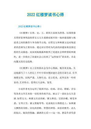 2022红楼梦读书心得.doc